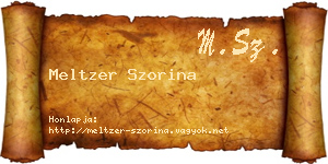 Meltzer Szorina névjegykártya